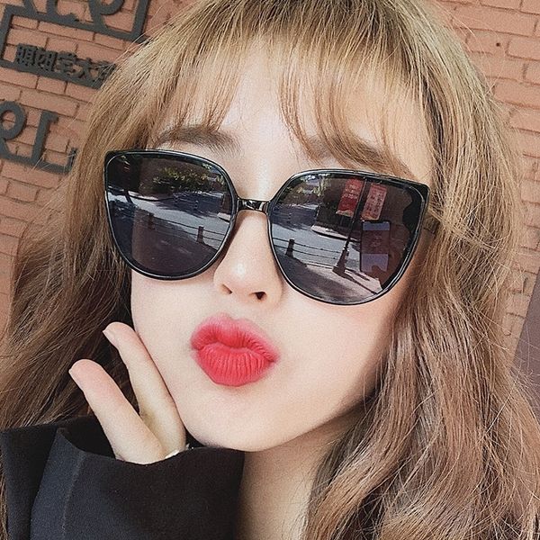 

big frame cat's eye sun fashionable men's and sunglasses women's glasses street sunglasses, White;black