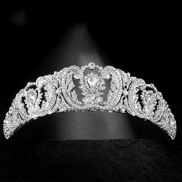 Nova chegada princesa lindos acessórios de cabelo tiaras de noiva cristais strass noiva headpieces festa de casamento cabelo coroa248s