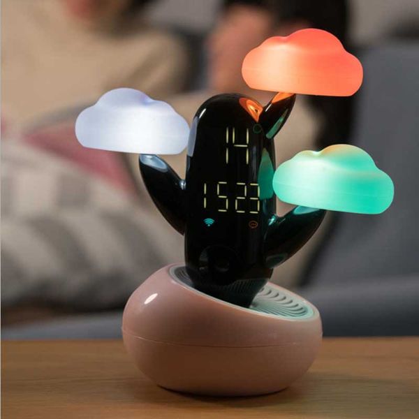 

weather alarm clock time light intelligent sense interesting alarm clock precise real person voice weather