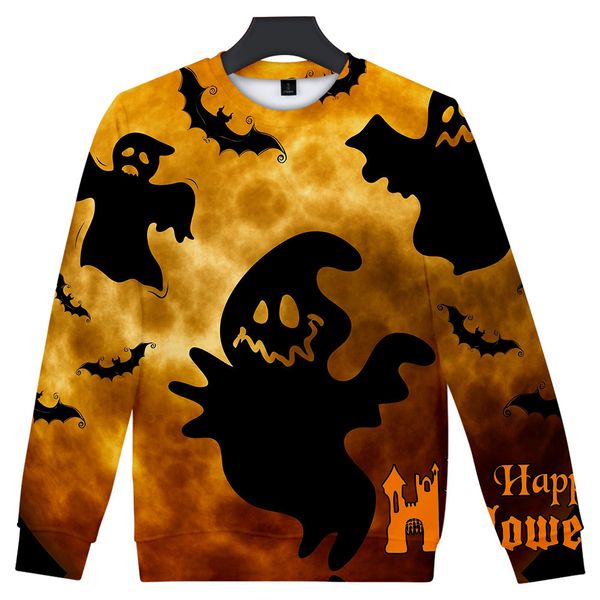 

2019 new men brand hooded mens casual scary halloween lover 3d print party long sleeve nohoodie blouse sweatshirts full, Black