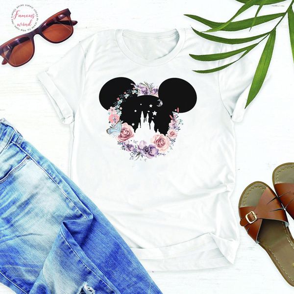 

women clothes print summer fashion peach flower love printing tee shirt t cartoon ladies casual woman printed t shirt, White