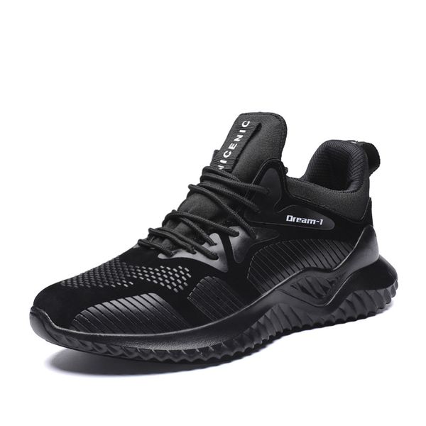 

comfortable footwear lace-up male casual shoes lightweight flats shoes men breathable casual shoes soft sneakers, Black