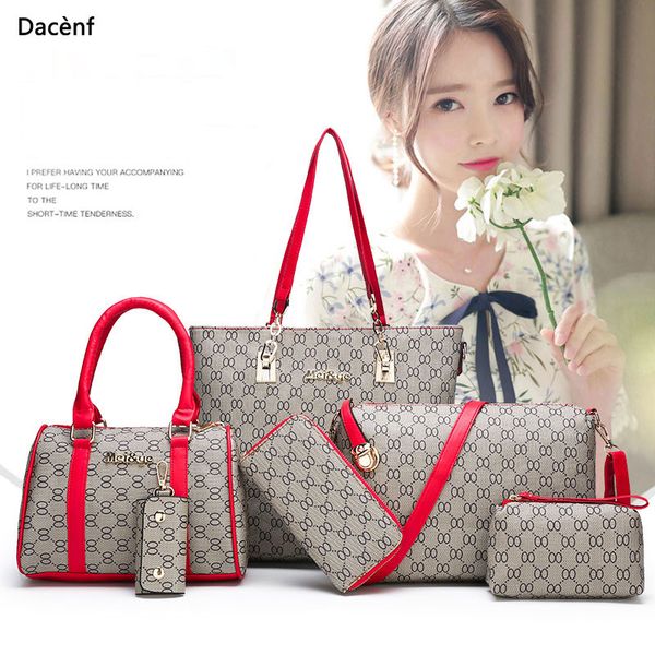 

women crossbody bags 2020 new pu leather bags handbags 6-piece set functional portable large capacity inclined shoulder bag