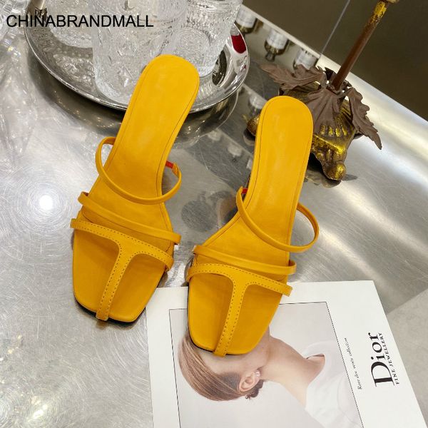 

vintage square toe slipper sandals women narrow band separated toe women's sandals kitten heel designer shoes women 844, Black