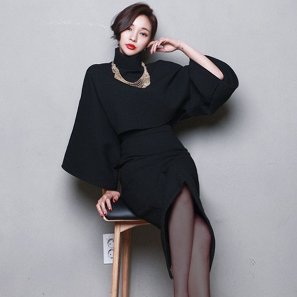 

casual wild lantern sleeves sweater coat trend fashion short sweater jacket new heavy street fashion girl wind, White