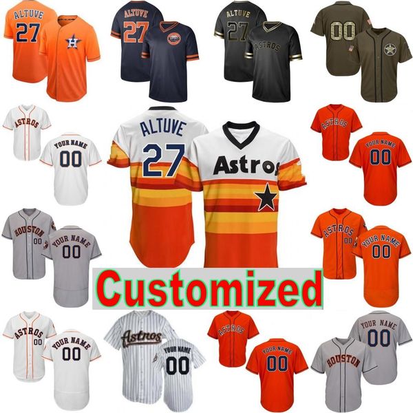 

Cu tom 2019 new hou ton ba eball a tro jer ey retro black gold edition fade 4 george pringer 27 jo e altuve 35 ju tin verlander cu tomized