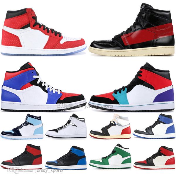 

fashion 1 high og banned bred toe spider-man unc 1s 3 men basketball shoes chicago royal blue white mens luxury designer sneakers sports