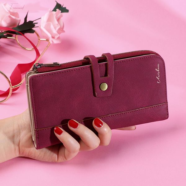 

длинные женщины wallet больших женщины кошелек сцепление твердой повседневный дама кошелек с мобильным телефоном портмоне держателей карт бу, Red;black