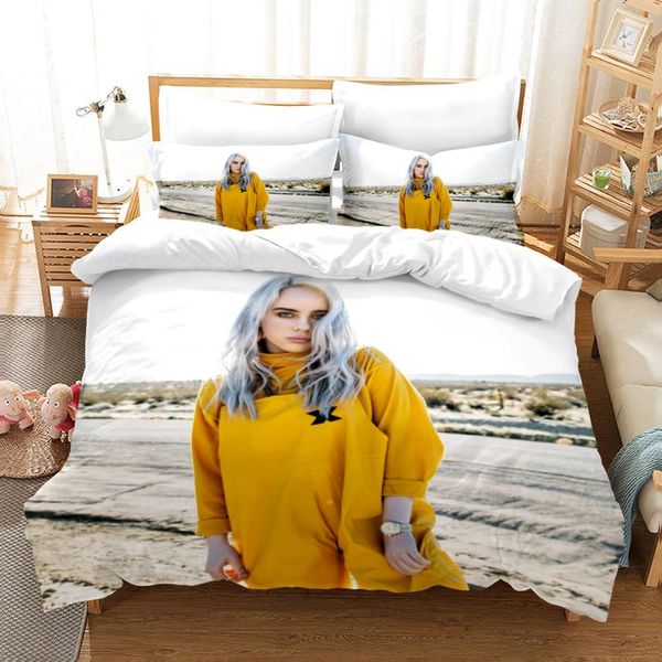 

billie eilish 3d bedding set duvet covers pillowcase single  king comforter bedding sets bedclothes bed linen (no sheet)01