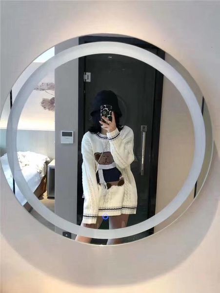 

comfortable sweater new womens wild fashion bear embroidery print knit sleeve womens sweater promotion ing, White;black