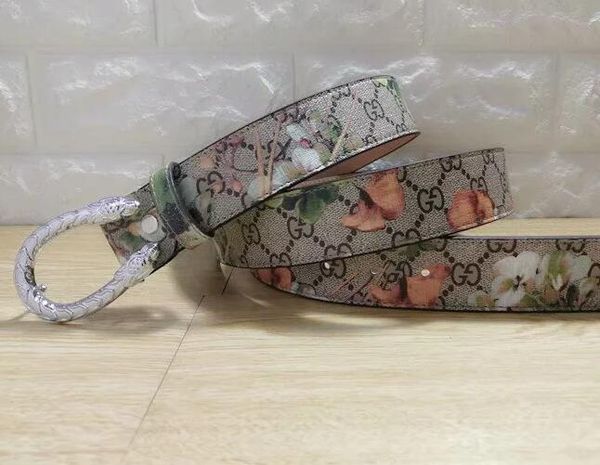 

2020 new line of men's and women's clothing black belt leather business belt pure color snake buckle gift 667986, Black;brown