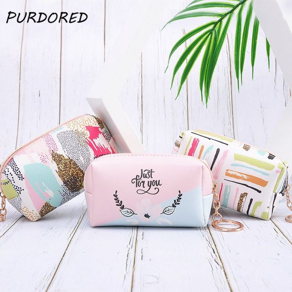 

purdored 1 pc print cosmetic bag for women 3d printing makeup bags for travel makeup organizer female pouch toiletry bag