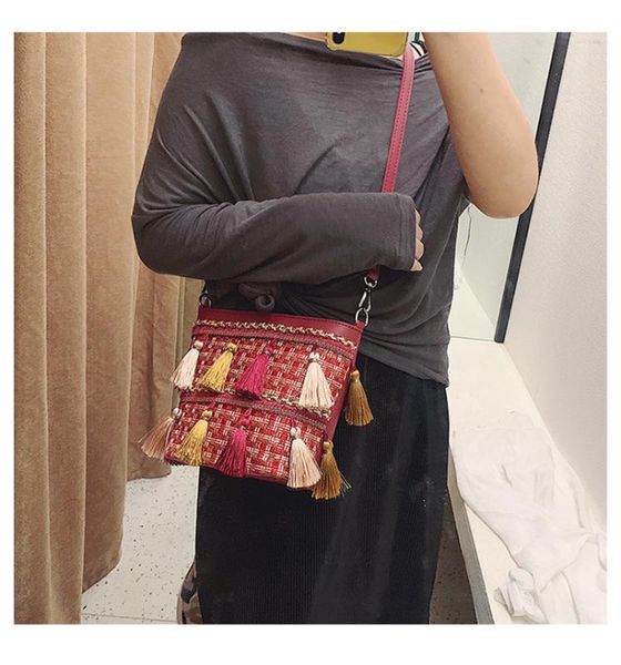 

2019 новый винтаж женщины кисточкой сумочка сумки на ремне тотализатор кошелек посланник хобо печати crossbody сумка сумка