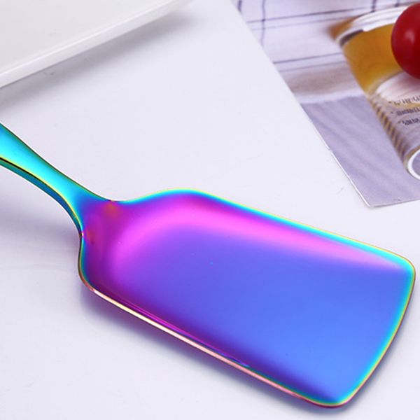 

rainbow cookware set kitchen accessories stainless steel public buffet serving spoons fork turner colander kitchenware