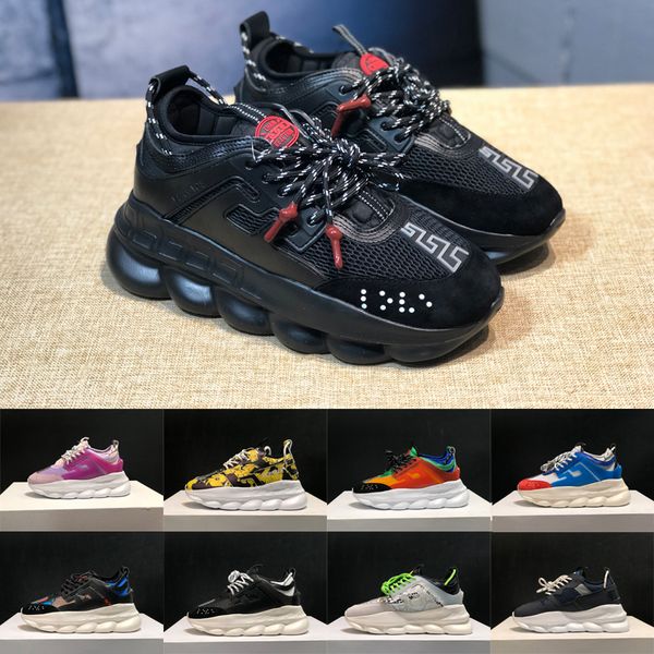 

trend thick sole luxury shoes cushion platform chain reaction men women platform sneakers mesh rubber leather fashion girl casual shoes