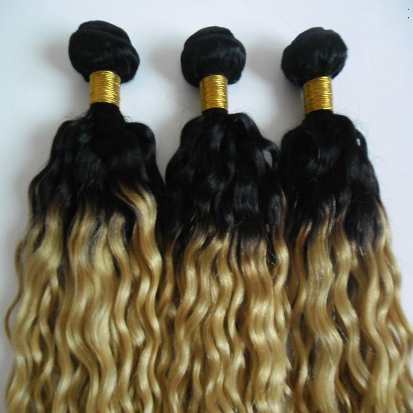 T1 Ombre Brazilian Kinky Curly Hair Bundles 100 Human Hair Weave