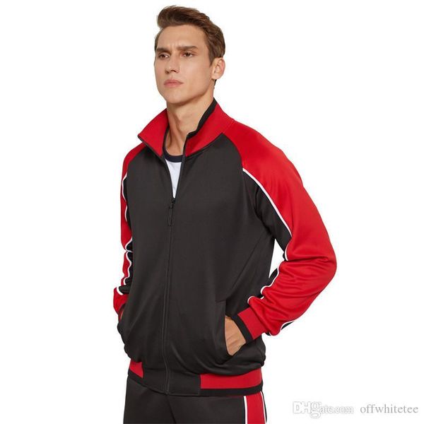 

дизайнерские спортивные костюмы повседневные спортивные свободные молнии с длинными рукавами стенд воротник модные мужские спортивные костюм, Gray