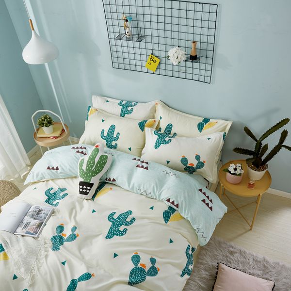 

cactus bedding set nordic comforter duvet cover bedspread single double bed sheet  king linen bedclothes49