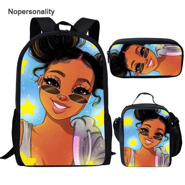 

twoheartsgirl elementary childrens backpack black african american student bagpack sets afro girls magic bookbags custom 16inch