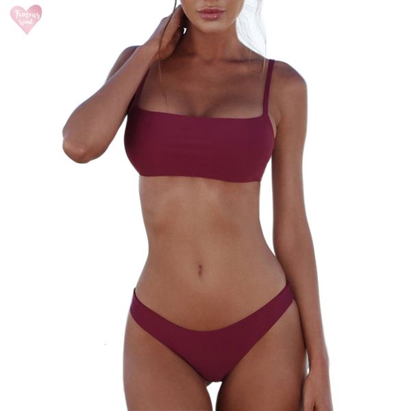 

2019 lady swimwear solid cut strapless bandeau biquini swim wear bathing suit swimsuit thong women high waist bikini, White;black