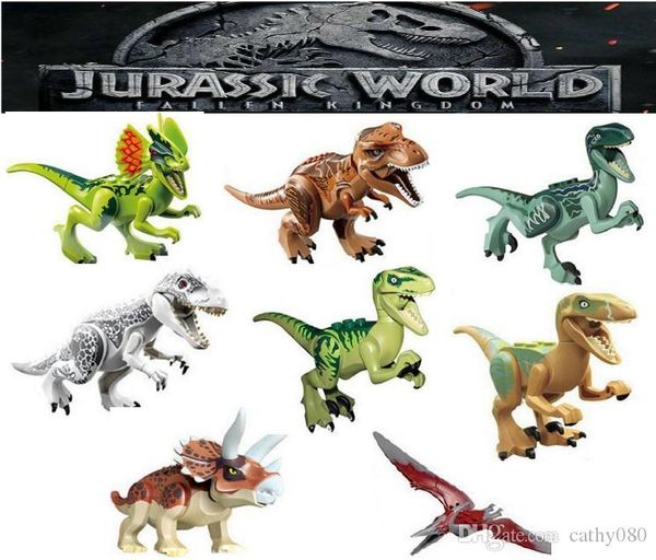 

mini figures jurassic park dinosaur blocks velociraptor tyrannosaurus rex building blocks sets kids toy bricks gift
