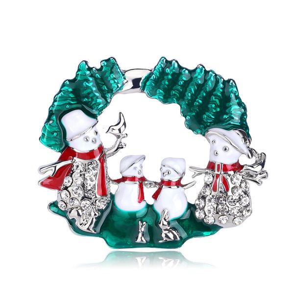 

high diamond file snowman oil dripping brooch cartoon brooch, Gray