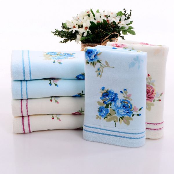 

34x34cm soft cotton bath towel flower printing towel bathroom home l beach face towel