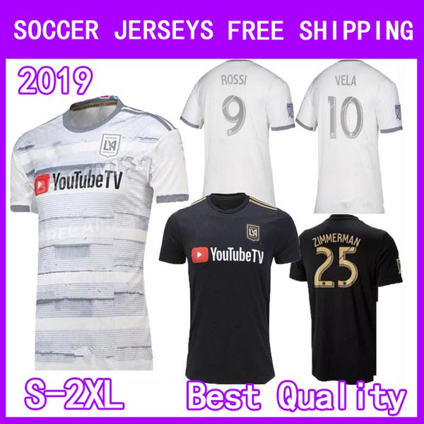 

fan & player 19 20 ibrahimovic la galaxy soccer jerseys 2019 los angeles galaxy football shirt lafc vela los angeles fc men kids kit uniform, Black;yellow