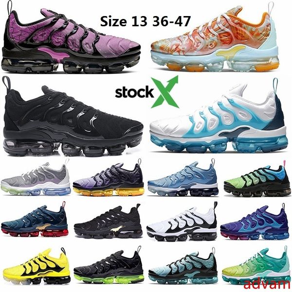 

2020 size 13 all black tn plus running shoes metallic gold zebra active fuchsia spirit teal cushion sneakers vapors trainers 36-47 stock x