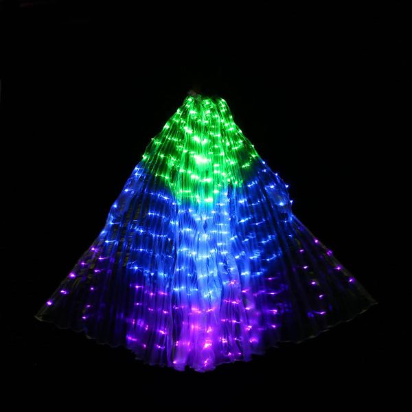 

belly dance isis wings angle props 360 degrees led shining wing opening dancer isis sticks colorful stage performance accessory, Black;red