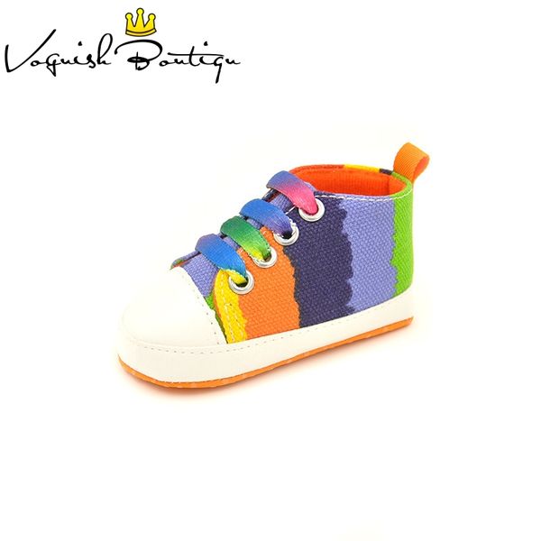 

first walkers born shoes rainbow printed for girls casual baby schoenen