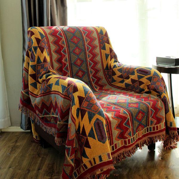 

bohemian cotton throw blankets winter home sofa blanket piano cover bedding bed cover carpet jacquard coverlet
