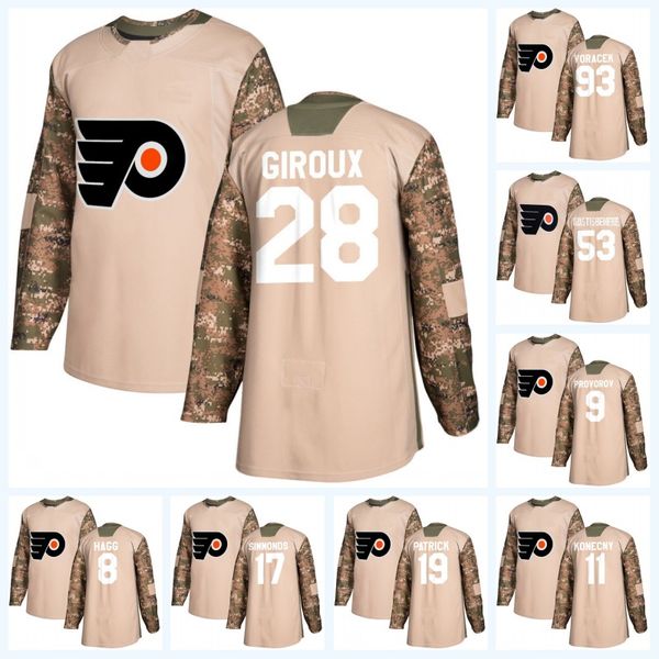 

Womens 28 Claude Giroux Philadelphia Flyers Camo Veterans Day Travis Konecny Shayne Gostisbehere Ivan Provorov Jakub Voracek Hockey Jersey