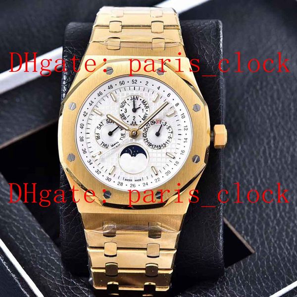 

Sfluxury men 039 7 pin multi functional mechanical wri twatch 42mm316 fine teel phantom coated gla men 039 white face gold watch