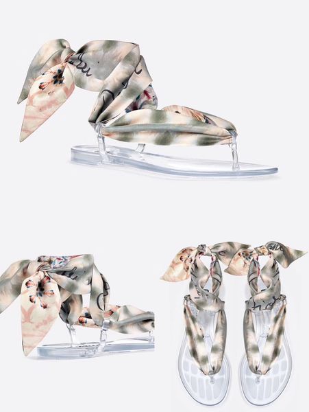 

fashion ladies kaleidiorscopic thong sandal with nude kaleidiorscopic printed silk mitzah scarf designer sandals girl summer beach slides, Black