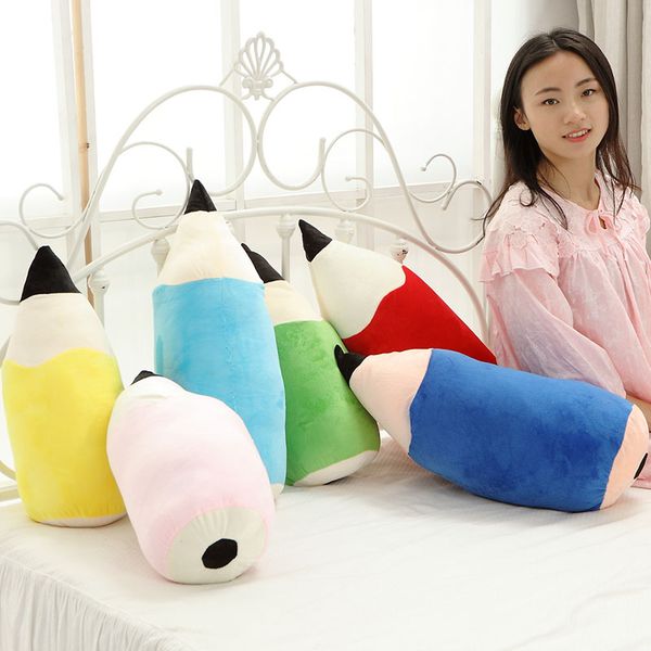 

coushin pencil cartoon pillow 7 colors seat/back cushion colorful pencil pillow cartoon decoration crystal soft velvet