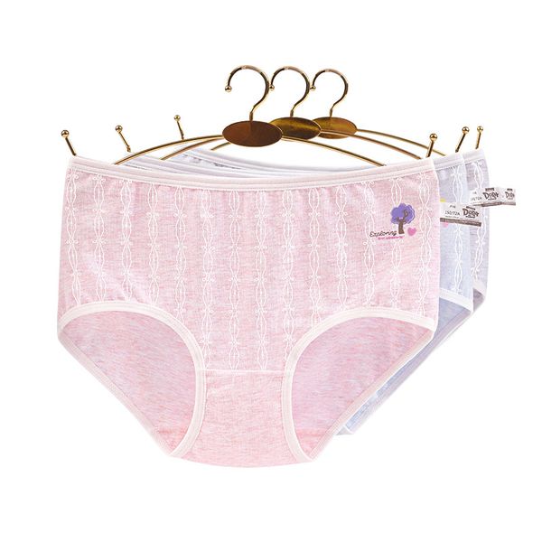 

student middle waist girl briefs shorts color cotton junior high school female big children's underwear summer thin breathable, Camo