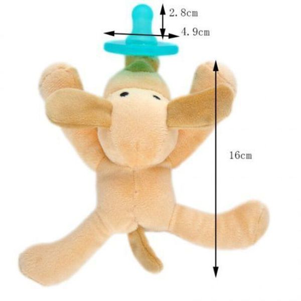 

toddler infant baby soothie boy girl kids silicone pacifiers cuddly plush animal