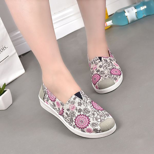 

comfortable shoes women falt casual sneakers fitness shoes non slip breathable loafer slip-on flower design mesh soft flat, Black