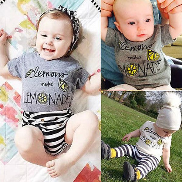 

baby kids girl boy infant half sleeve t shirt cotton clothes outfit 08, Blue