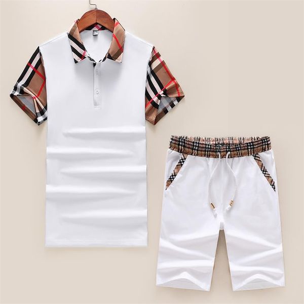 

new arrivals summer mens tracksuit sleeve t-shirt and shorts casual hoodies suit sports set men's round, Gray