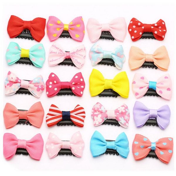 

dhl 1000pcs newborn baby girls scarce hair lovely bb clips bowknot hairpin kid hair accessories children mini pin, Slivery;white