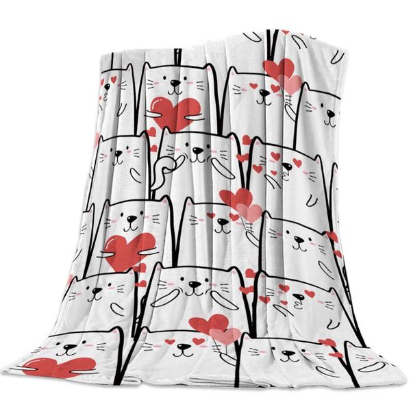 

love kitten nap blanket super soft cozy coral fleece throw blanket bedspread for couch throw travel home textile