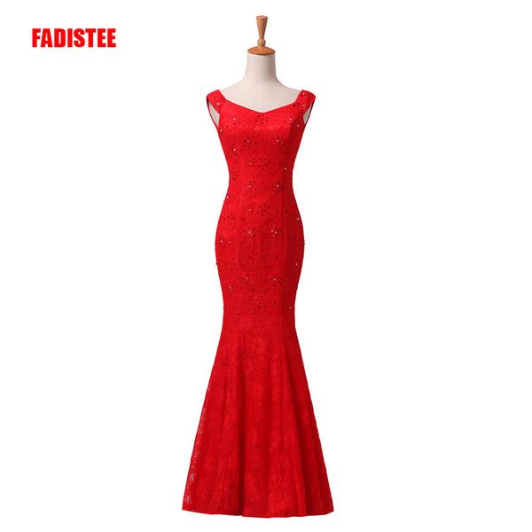 

новое поступление элегантное вечернее платье вечерние платья vestido де феста платье кружева бисером выпускного вечера платье v-образным выр, Black;red