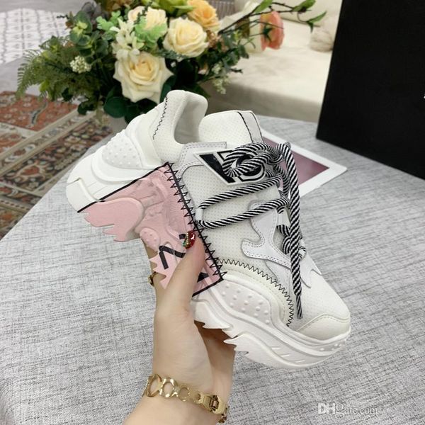 

2019 luxury chain reaction men women casual shoes black white rubber leather flat shoes designer sneakers rx190705