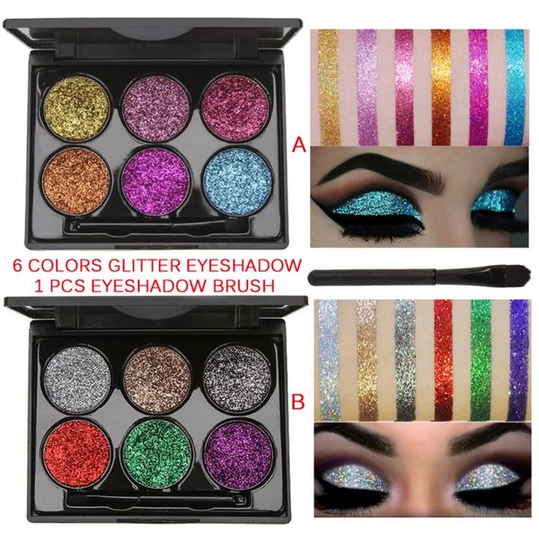 

amazing diamond glitter eye shadow palette shimmer sequins eyeshadow palette pigment 6 colors