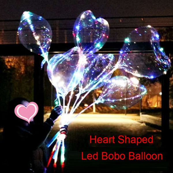 

heart shaped led bobo balloon with 31.5inch stick valentine's day string light balloons led colorful birthday decor balloons bh1882 tqq