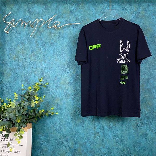 

angkoren 2020 new leisure short sleeve t-shirt youth creative embroidery printed cotton half sleeve trend321, White;black