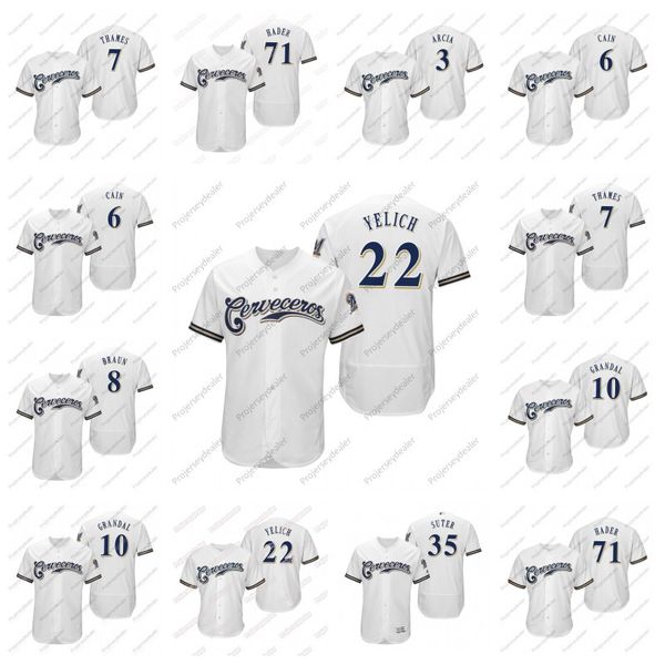 

Christian Yelich Lorenzo Cain Brewers Hispanic Heritage Jersey Josh Hader Keston Hiura Yasmani Grandal Orlando Arcia Ryan Braun