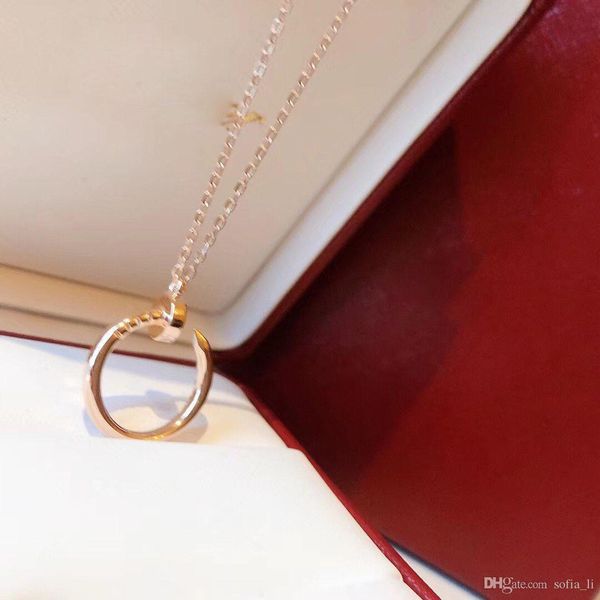 

rose red diamond nail necklace designer bracelet rings luxury jewelry women earrings bracelet mens 14k gold chains cuban link chain new, Silver